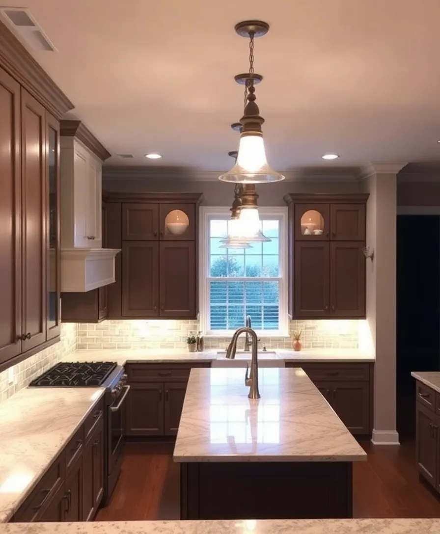 22 Stunning Kitchen Decor Ideas to Make You Fall in Love with Cooking Again (Wait Until You See #10!) - 20. Layered Lighting